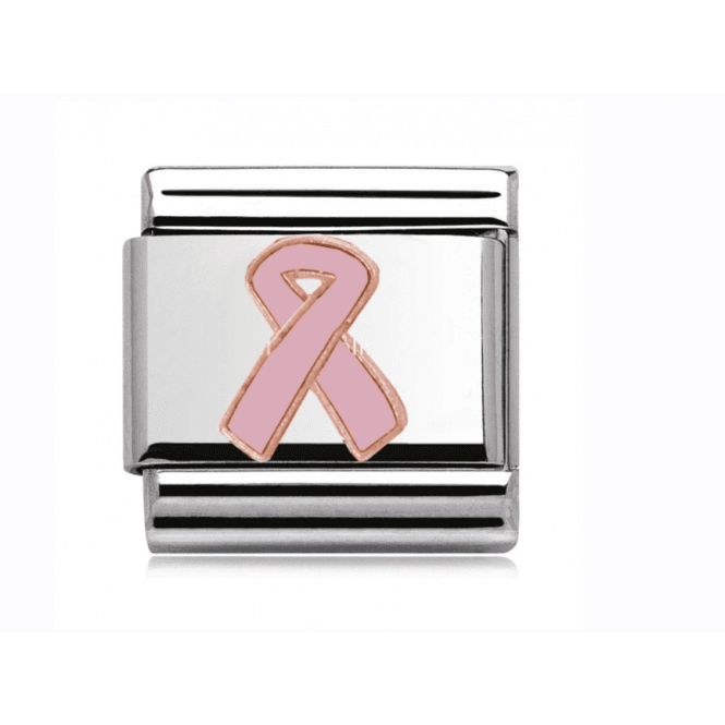 Charmlinks Silver with Rose Breast Cancer Charm