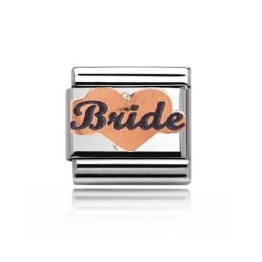Silver with Rose Bride Charm