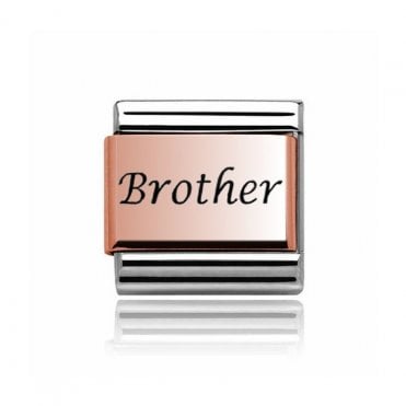 Silver with Rose Brother Charm