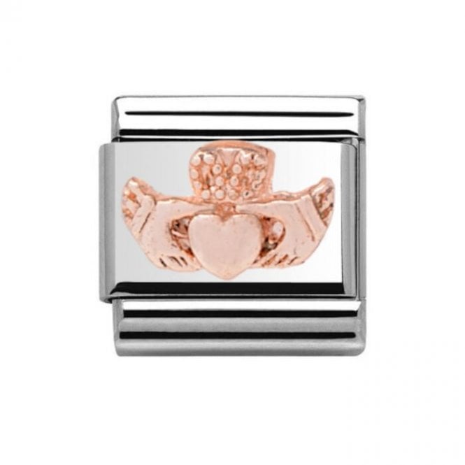 Charmlinks Silver with Rose Claddagh Charm