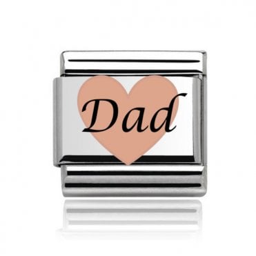 Silver with Rose Dad Charm