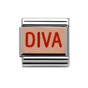 Silver with Rose DIVA Charm