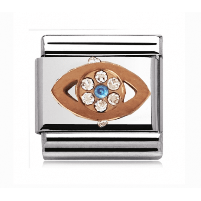 Charmlinks Silver with Rose Eye Stone Set Charm