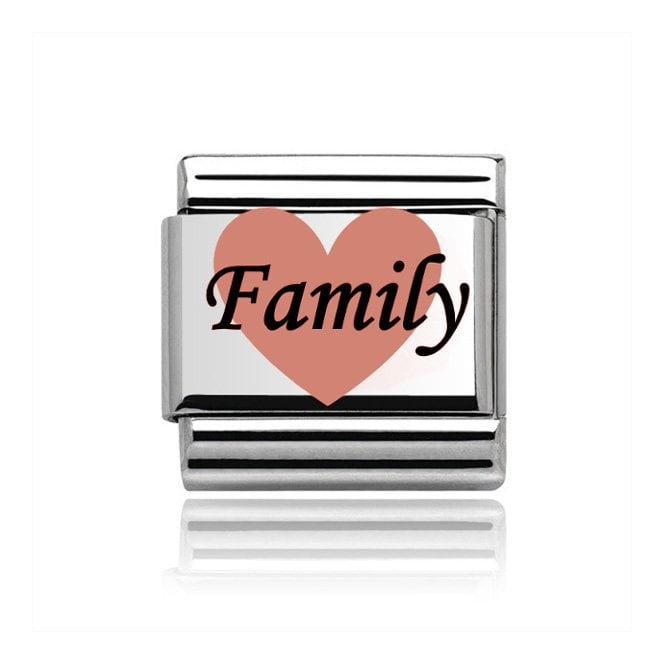 Charmlinks Silver with Rose Family Charm