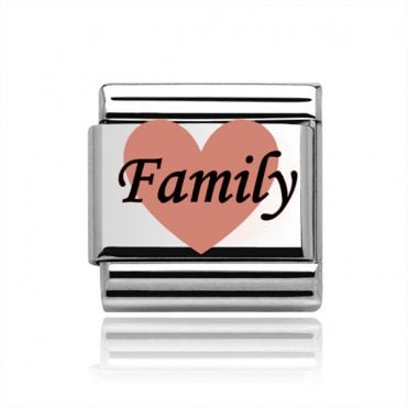 Silver with Rose Family Charm
