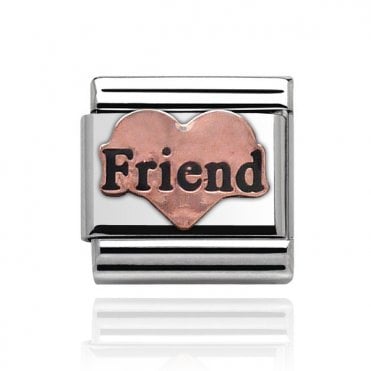 Silver with Rose Friend Charm