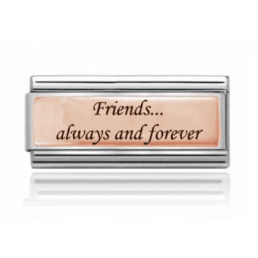 Silver with Rose Friends Always and Forever Double Charm