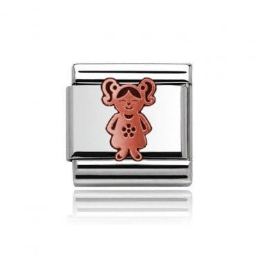 Silver with Rose Girl Charm