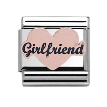 Silver with Rose Girlfriend Charm