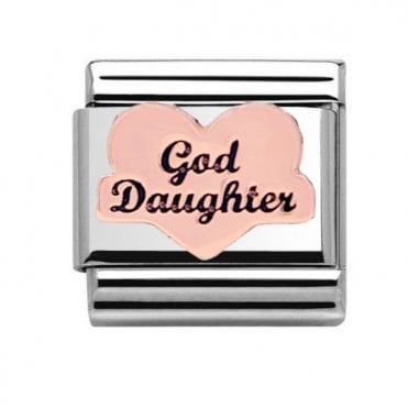 Silver with Rose Goddaughter Charm