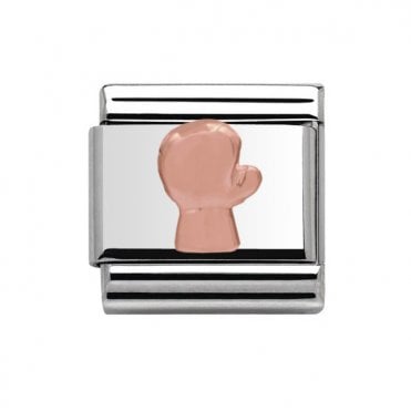 Silver with Rose Gold Boxing Glove Charm