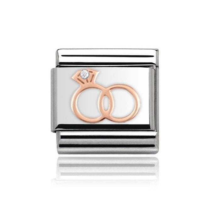 Charmlinks Silver with Rose Gold Rings Charm