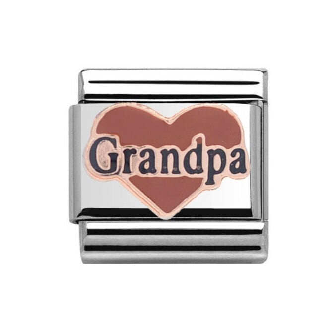 Charmlinks Silver with Rose Grandpa Charm