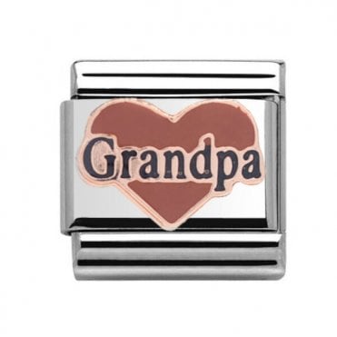 Silver with Rose Grandpa Charm