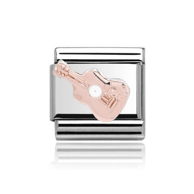 Charmlinks Silver with Rose Guitar Charm