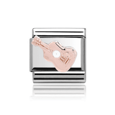 Silver with Rose Guitar Charm
