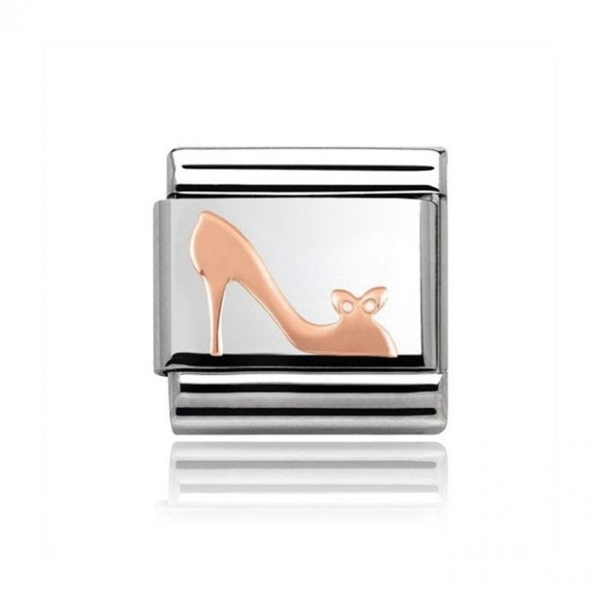 Charmlinks Silver with Rose High Heel Shoe Charm