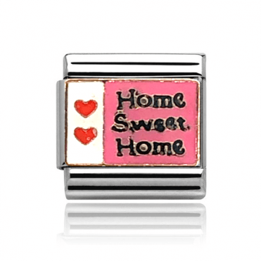 Silver with Rose Home Sweet Home Charm