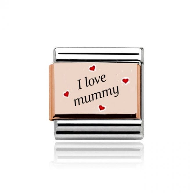 Charmlinks Silver with Rose I Love Mummy Charm