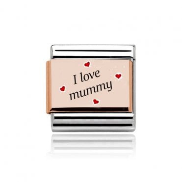 Silver with Rose I Love Mummy Charm