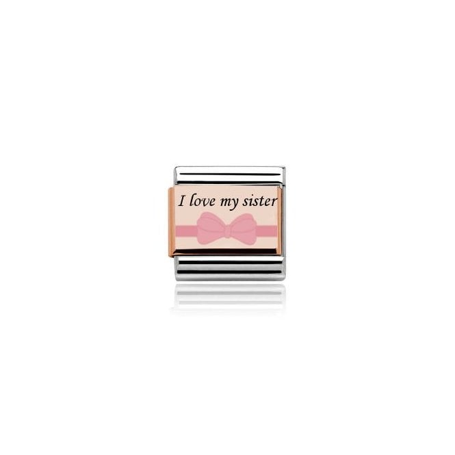 Charmlinks Silver with Rose I Love My Sister Charm