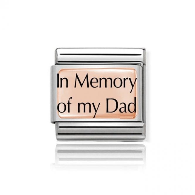 Charmlinks Silver with Rose In Memory of My Dad Silver Charm