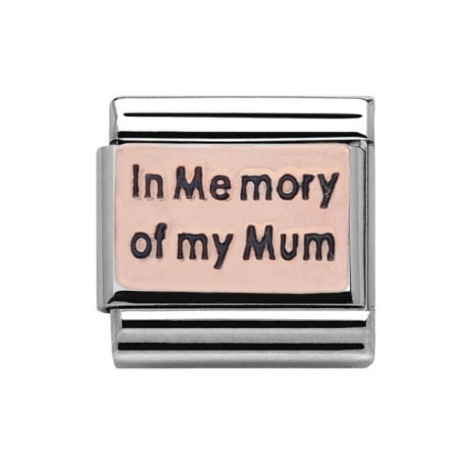 Charmlinks Silver with Rose In Memory of my Mum Charm
