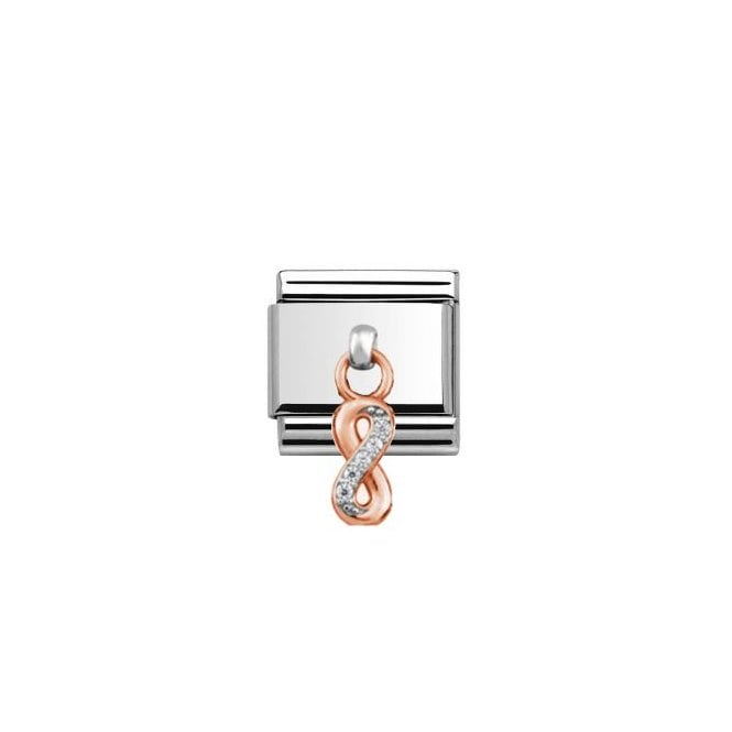 Charmlinks Silver with Rose Infinity Drop Charm
