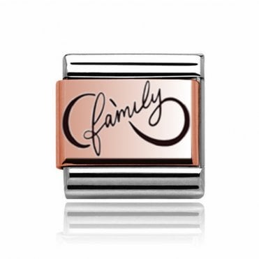 Silver with Rose Infinity Family Charm