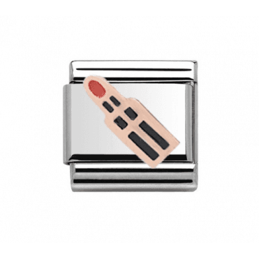 Silver with Rose Lipstick Charm