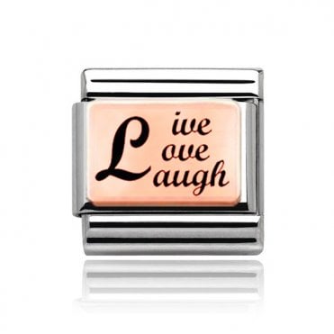Silver with Rose Live Love Laugh Charm