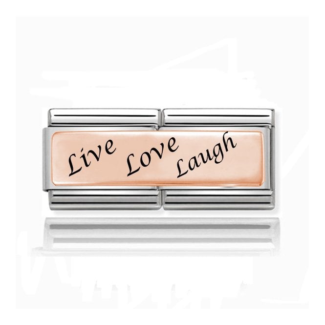 Charmlinks Silver with Rose Live Love Laugh Double Charm