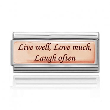 Silver with Rose Live Well Love Much Laugh Often Double Charm