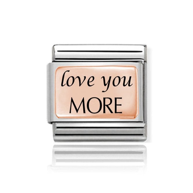 Charmlinks Silver with Rose Love You More Charm