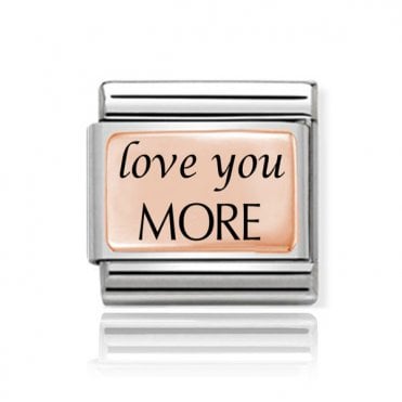 Silver with Rose Love You More Charm