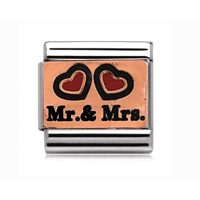 Charmlinks Silver with Rose Mr & Mrs Charm