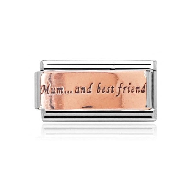 Charmlinks Silver with Rose Mum And Best Friend Double Charm