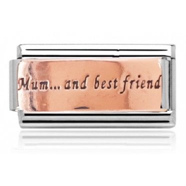 Silver with Rose Mum And Best Friend Double Charm