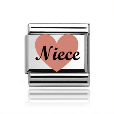 Silver with Rose Niece Charm