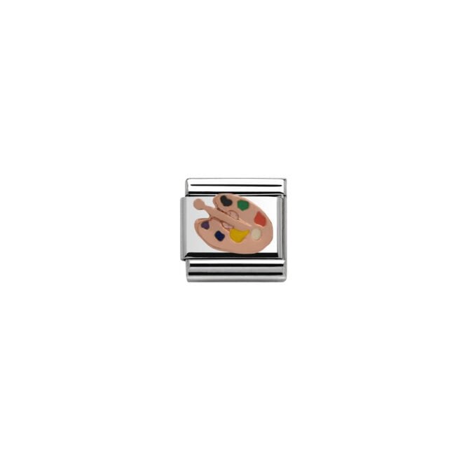 Charmlinks Silver with Rose Paint Palette Charm