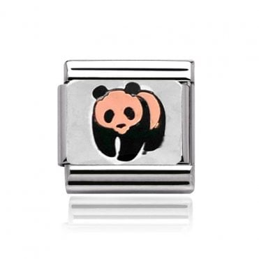 Silver with Rose Panda Charm