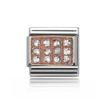 Silver with Rose Pave Charm