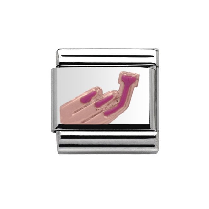 Charmlinks Silver with Rose Pink Nails Charm