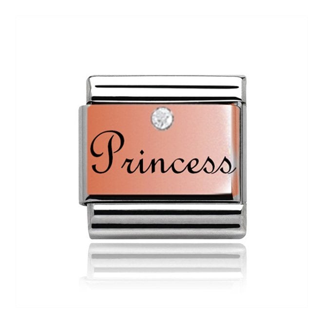 Charmlinks Silver with Rose Princess Stone Set Charm