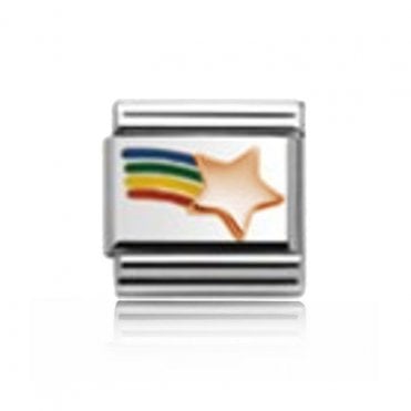 Silver with Rose Rainbow and Star Charm