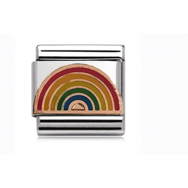 Silver with Rose Rainbow Charm