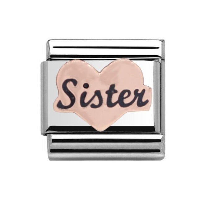 Charmlinks Silver with Rose Sister Charm