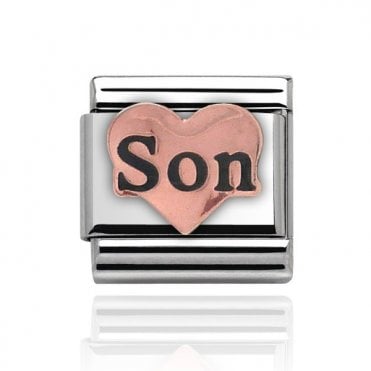 Silver with Rose Son Charm