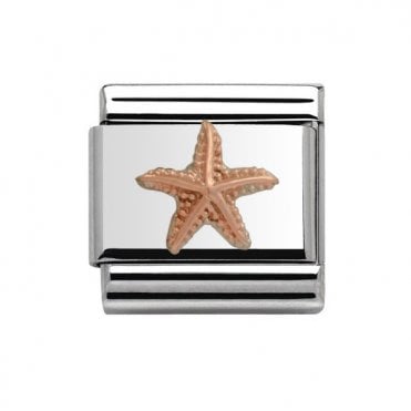 Silver with Rose Starfish Charm