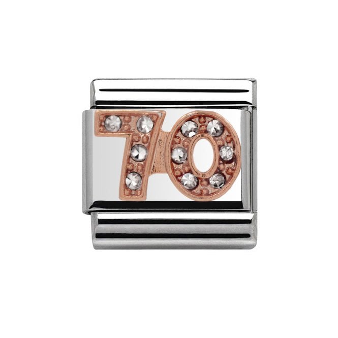 Charmlinks Silver with Rose Stone Set 70 Charm